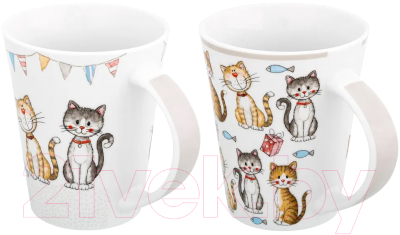 Набор кружек Elan Gallery Кошачья жизнь / 880111