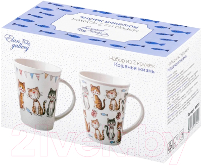 Набор кружек Elan Gallery Кошачья жизнь / 880111