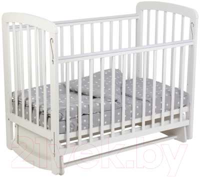 Детская кроватка Polini Kids Simple 304 с маятником / 0003136-04 (белый) - фото