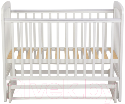 Детская кроватка Polini Kids Simple 304 с маятником / 0003136-04 (белый)