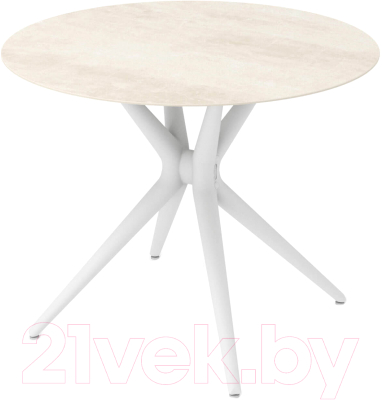Обеденный стол Sheffilton SHT-TU30/TU21-6 90 керамика (белый/песчаное облако) - фото
