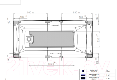 Ванна акриловая Triton Алекса 150x75 (с каркасом, сифоном и 2 экрана)