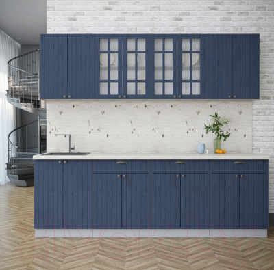 Кухонный гарнитур Интерлиния Берес 2.4А (дуб королевский/бискайская сосна)