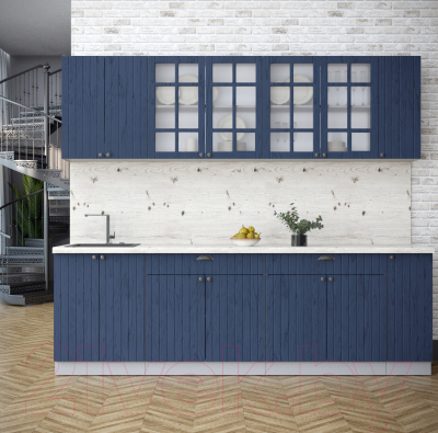 Кухонный гарнитур Интерлиния Берес 2.5А (дуб королевский/бискайская сосна)