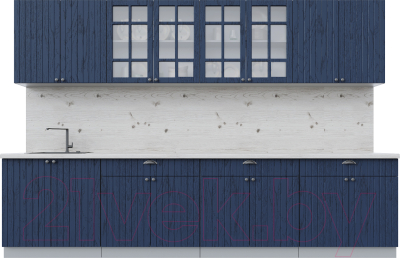 Кухонный гарнитур Интерлиния Берес 3.2А (дуб королевский/бискайская сосна) - фото