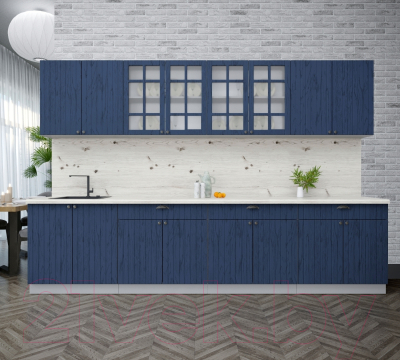 Кухонный гарнитур Интерлиния Берес 3.2А (дуб королевский/бискайская сосна)