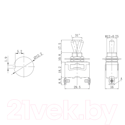 Переключатель Rexant ON-OFF 36-4110-1