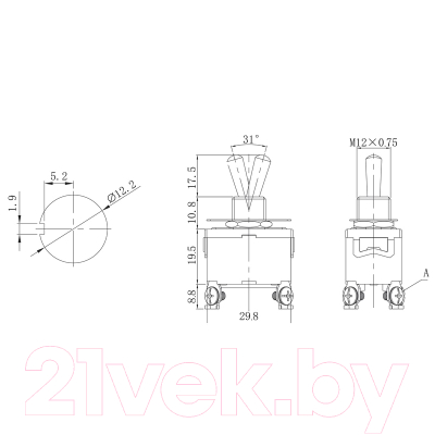 Переключатель Rexant ON-OFF 36-4112-1