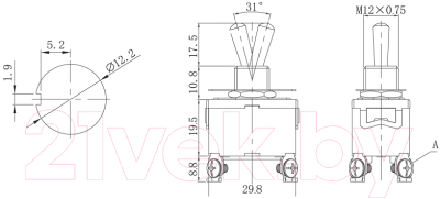 Переключатель Rexant ON-OFF 06-0326-B