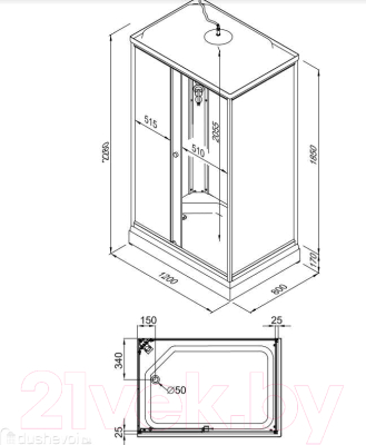 Душевая кабина Triton Квадро А ДН4 120x80
