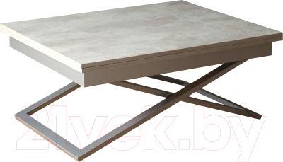 Стол-трансформер Levmar Compact D51/S59 (бетон/нержавеющая сталь) - фото