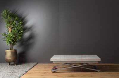 Стол-трансформер Levmar Compact D51/S59 (бетон/нержавеющая сталь)