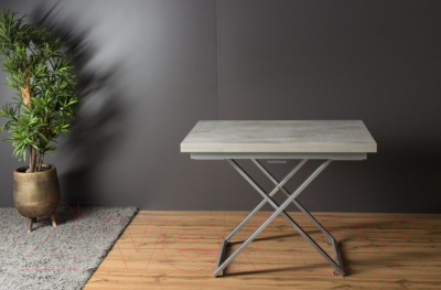 Стол-трансформер Levmar Compact D51/S59 (бетон/нержавеющая сталь)