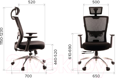 Кресло офисное Everprof Polo (сетка черная)