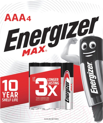 Комплект батареек Energizer MAX E92 LR03/AAA BP4/48 - фото