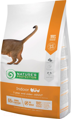 Сухой корм для кошек Nature's Protection Indoor Poultry от 1 года и старше с птицей / NPS45764 (2кг) - фото