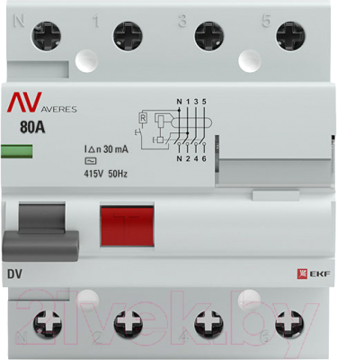 Устройство защитного отключения EKF Averes / rccb-4-80-30-ac-a