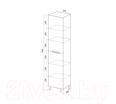 Шкаф-пенал для ванной Mixline Этьен 36 539098