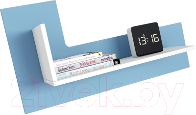 Полка Polini Kids Mirum 3L 600 / 0002090.112 (белый/голубой) - фото