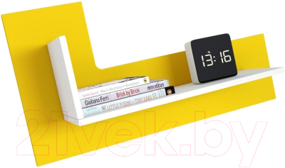 Полка Polini Kids Mirum 3L 600 / 0002090.129 (белый/желтый) - фото