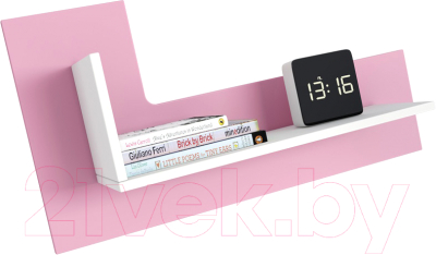 Полка Polini Kids Mirum 3L 600 / 0002090.69 (белый/розовый) - фото