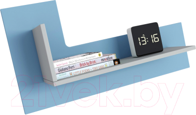 Полка Polini Kids Mirum 3L 600 / 0002090.114 (серый/голубой) - фото