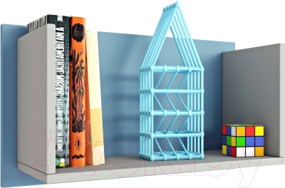 Полка Polini Kids Mirum 5L 600 / 0002092.114 (серый/голубой) - фото