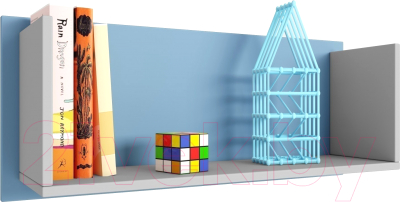 Полка Polini Kids Mirum 5L 800 / 0002093.114 (серый/голубой) - фото