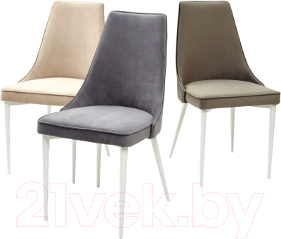 Стул M-City Nepal-P / 461MC03820 (серый 27 велюр/белый)