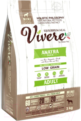 Сухой корм для собак Vivere Mini Adult Duck (3кг) - фото