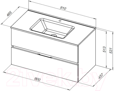 Тумба под умывальник Aquanet Алвита 90 / 303922
