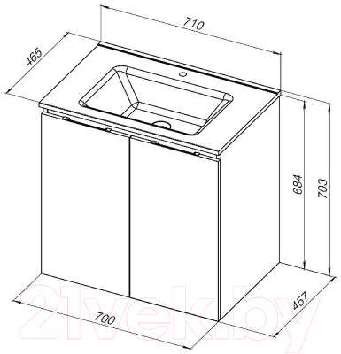 Тумба под умывальник Aquanet Алвита 70 / 303906