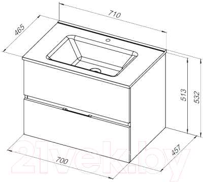 Тумба под умывальник Aquanet Алвита 70 / 303907