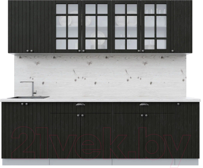 Кухонный гарнитур Интерлиния Берес 2.5А (дуб английский/бискайская сосна) - фото