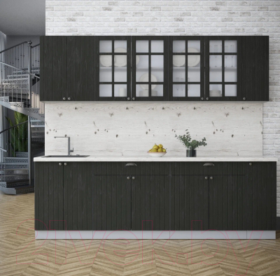 Кухонный гарнитур Интерлиния Берес 2.5А (дуб английский/бискайская сосна)