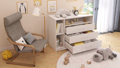 Комод пеленальный Polini Kids Simple 2110 / 0002322.9 (белый)