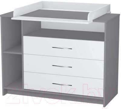 Комод пеленальный Polini Kids Simple 2110 / 0002322.51 (серый/белый)