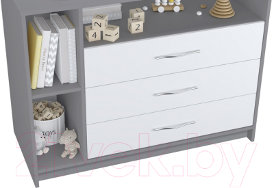 Комод пеленальный Polini Kids Simple 2110 / 0002322.51 (серый/белый)