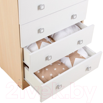 Комод Polini Kids Simple с 4 ящиками / 0001301.161 (дуб пастельный/белый)