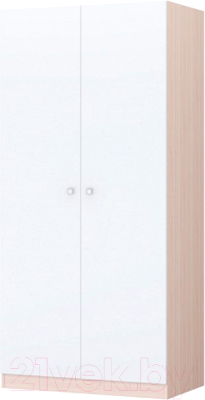 Шкаф Polini Kids Двухсекционный / 0001230.161 (дуб пастельный/белый) - фото