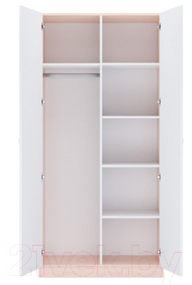 Шкаф Polini Kids Двухсекционный / 0001230.161 (дуб пастельный/белый)