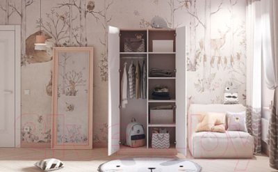 Шкаф Polini Kids Двухсекционный / 0001230.161 (дуб пастельный/белый)