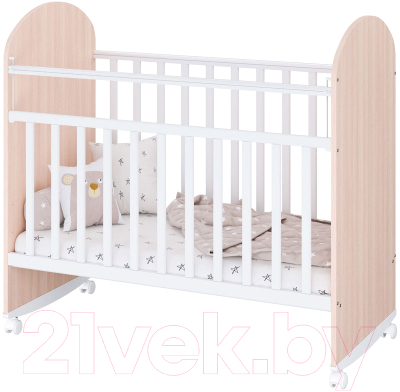 Детская кроватка Фея 701 / 0002549.161 (дуб пастельный/белый) - фото