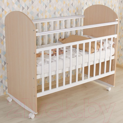 Детская кроватка Фея 701 / 0002549.161 (дуб пастельный/белый)
