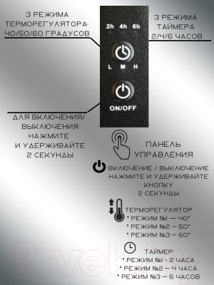 Полотенцесушитель электрический GRANULA Квадро 50x60 (терморегулятор, черный матовый)