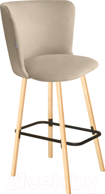 Стул барный Sheffilton SHT-ST36/S94 (ванильный крем/прозрачный лак/черный муар) - фото