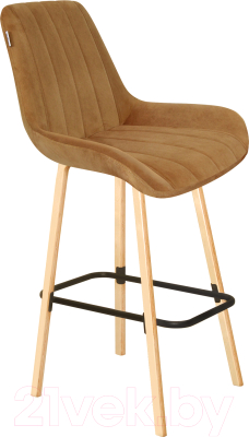 Стул барный Sheffilton SHT-ST37/S94 (горчичный/прозрачный лак/черный муар) - фото
