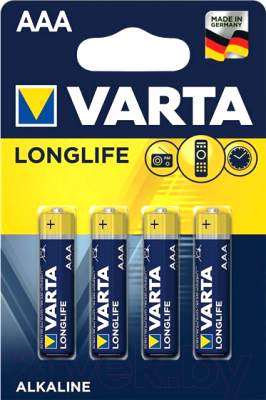 Комплект батареек Varta Longlife LR03 / 4103 101 414 - фото