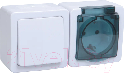 Блок выключатель+розетка IEK EBGMP20-K03-31-54-EC - фото