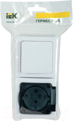 Блок выключатель+розетка IEK EBGMP20-K03-31-54-EC